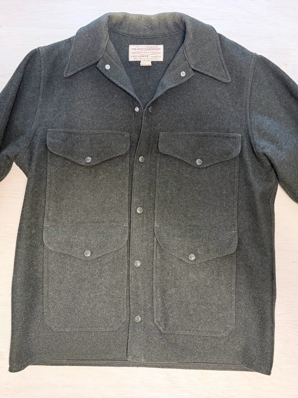 C.C. Filson Lot 126 Vintage Mackinaw Wool Jacket. Size 44